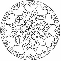 kleurplaat valentijn mandala