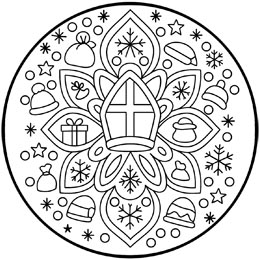 kleurplaat mandala Sinterklaas