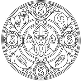 kleurplaat mandala Sinterklaas