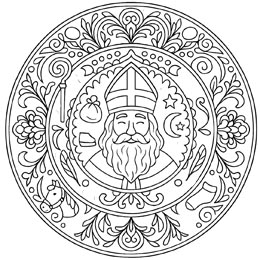 kleurplaat mandala Sinterklaas