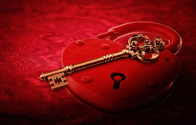 Valentijn slot-sleutel